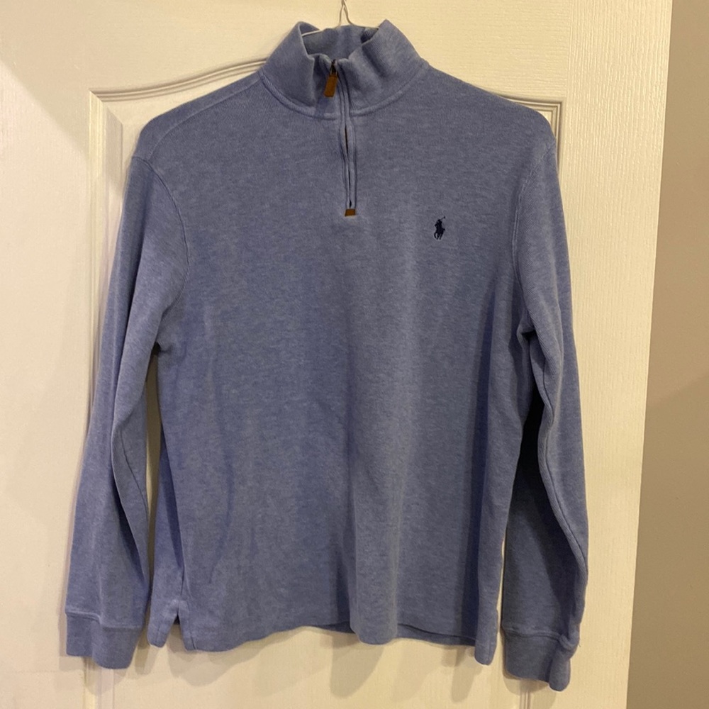 Men’s Ralph Lauren Polo 1/4 Zip Light Blue Sweater
